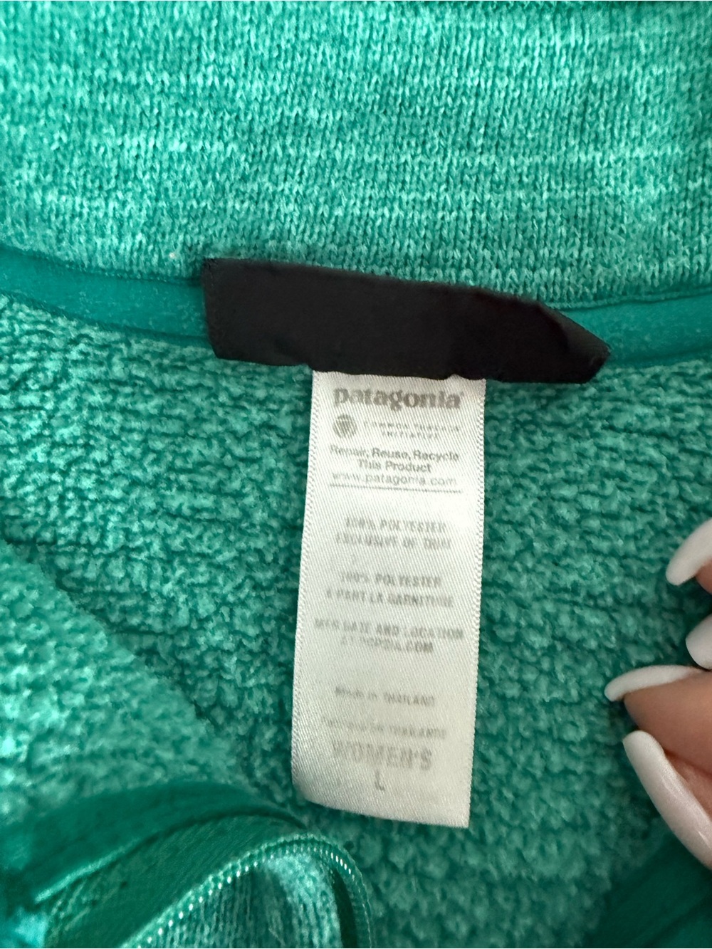 Patagonia Women’s 1/4 Zip Better Sweater in Emerald Green Size Large - Picture 6 of 10